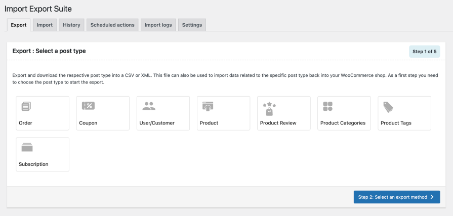 Import Data Type